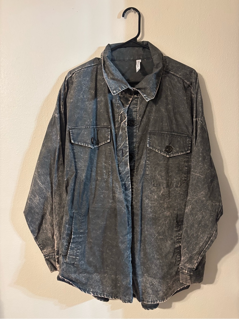 Zenana Outfitters UNISEX Washed Gray Jacket